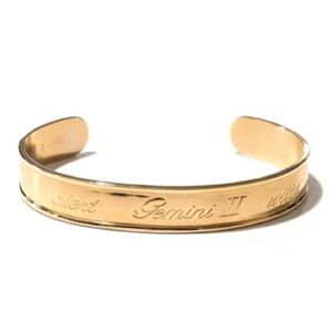 Vintage 70s Avon Gold Gemini Zodiac Horoscope Cuff Bracelet